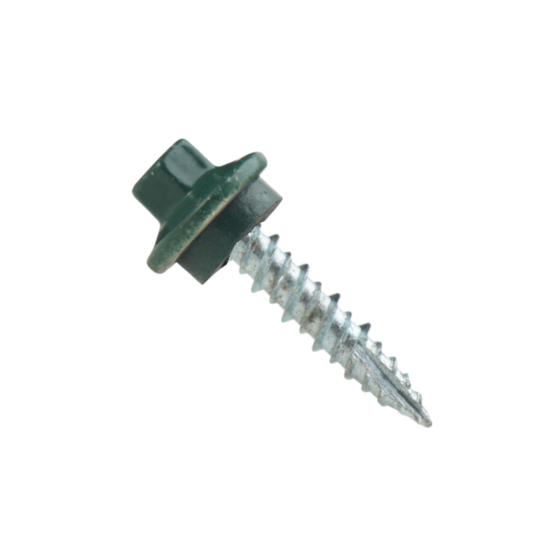 Roofing Screws, ProCap™ Stitch, Type 17 Point, Stainless Steel 304, Forest Green, #12 x 3/4" Roofing Screws, ProCap™ Stitch, Type 17 Point, Stainless Steel 304, Forest Green, #12 x 3/4"