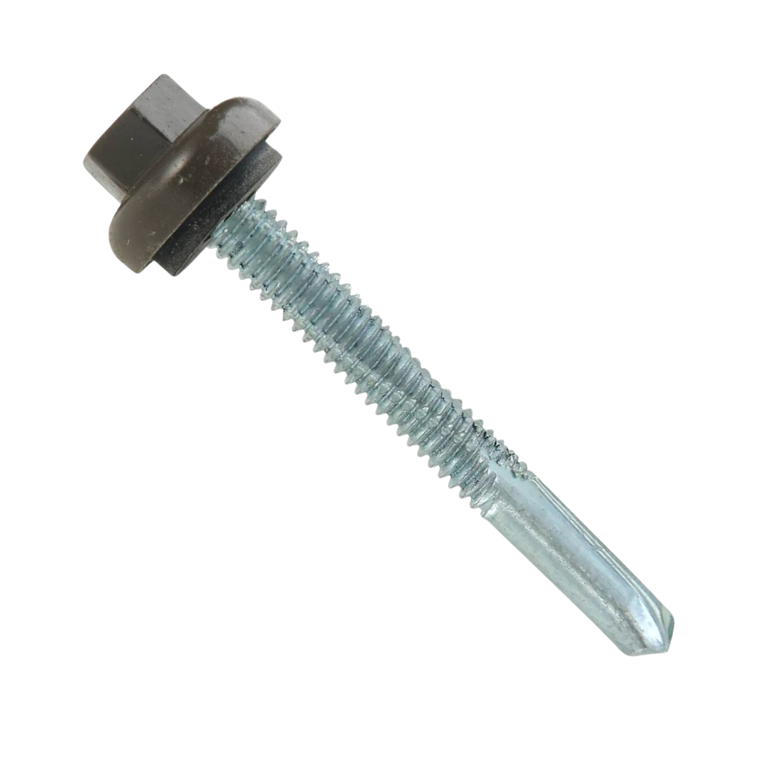Roofing Screws, ProZ™ Self Driller T3 Hi-Lo, Hex Washer Cap, Bronze, #12 Roofing Screws, ProZ™ Self Driller T3 Hi-Lo, Hex Washer Cap, Bronze, #12