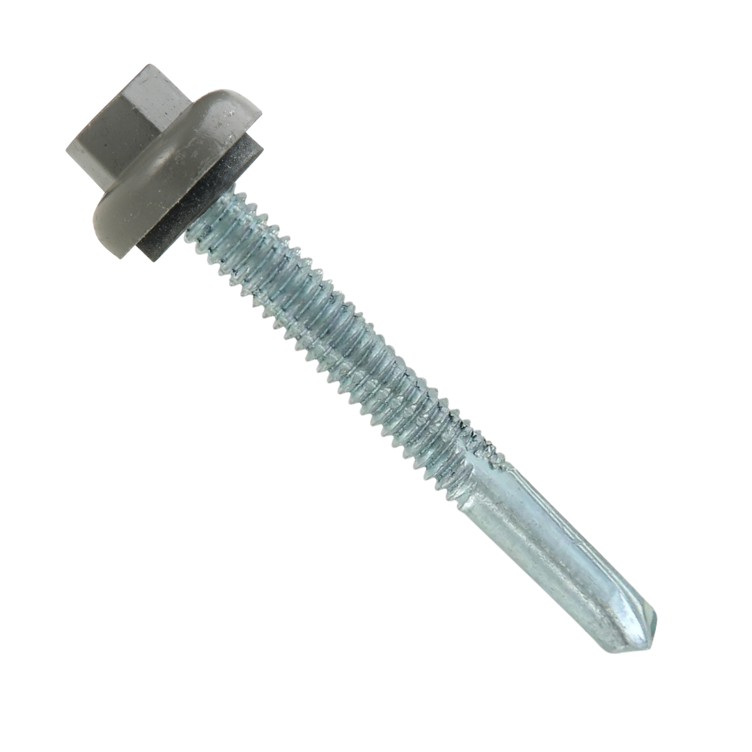 Roofing Screws, ProZ™ Self Driller T3 Hi-Lo, Hex Washer Cap, Charcoal, #12 Roofing Screws, ProZ™ Self Driller T3 Hi-Lo, Hex Washer Cap, Charcoal, #12