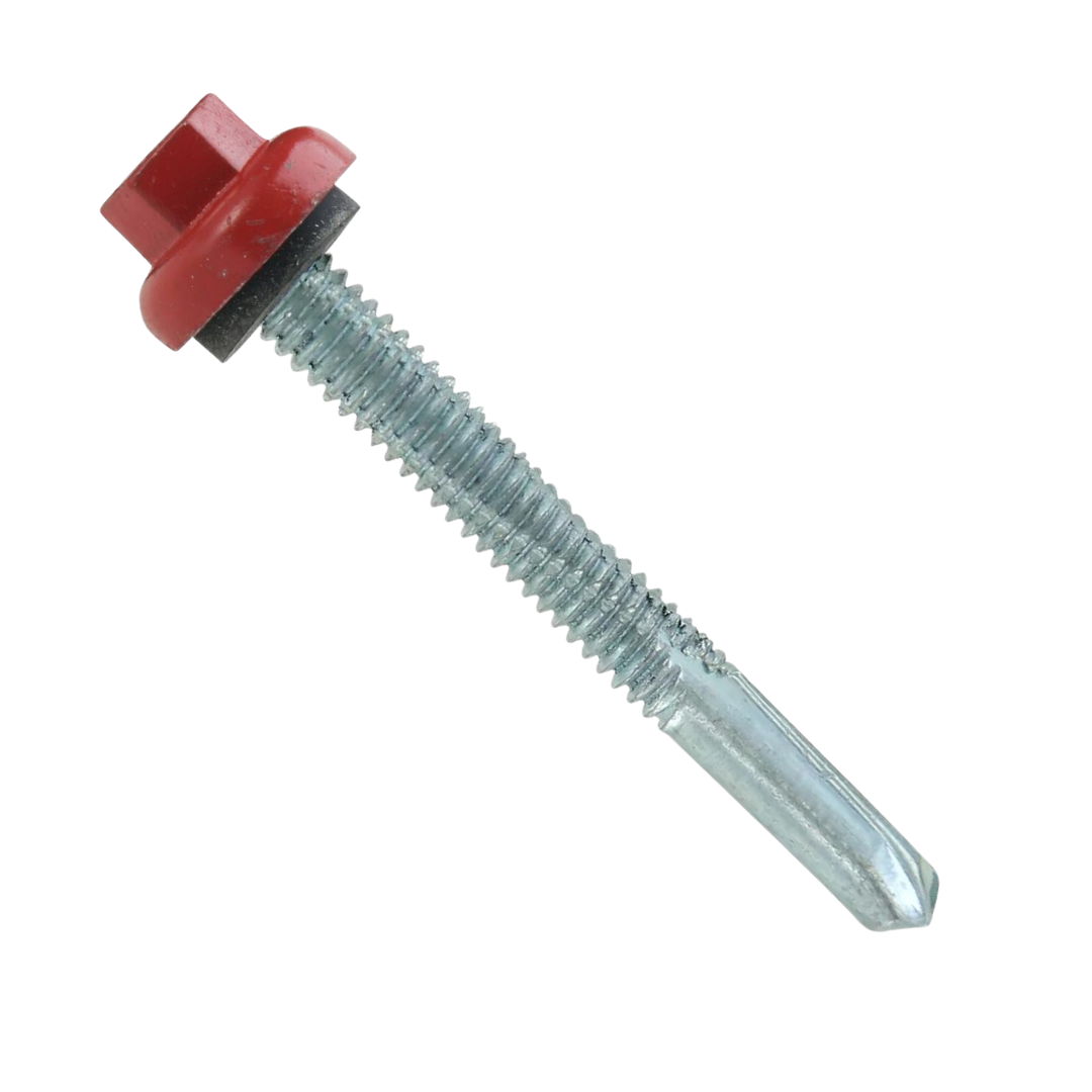 Roofing Screws, ProZ™ Self Driller T3 Hi-Lo, Hex Washer Cap, Crimson Red, #12 Roofing Screws, ProZ™ Self Driller T3 Hi-Lo, Hex Washer Cap, Crimson Red, #12
