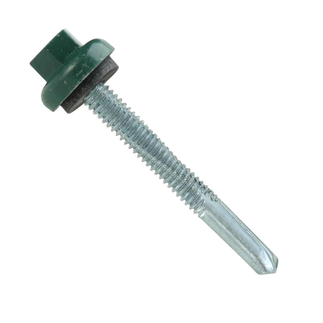 Roofing Screws, ProZ™ Self Driller T3 Hi-Lo, Hex Washer Cap, Green, #12 Roofing Screws, ProZ™ Self Driller T3 Hi-Lo, Hex Washer Cap, Green, #12