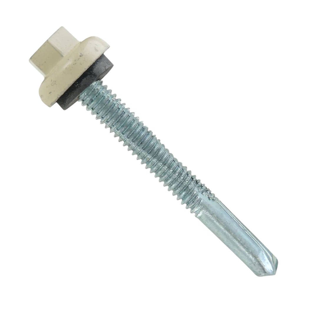 Roofing Screws, ProZ™ Self Driller T3 Hi-Lo, Hex Washer Cap, Ivory, #12 Roofing Screws, ProZ™ Self Driller T3 Hi-Lo, Hex Washer Cap, Ivory, #12