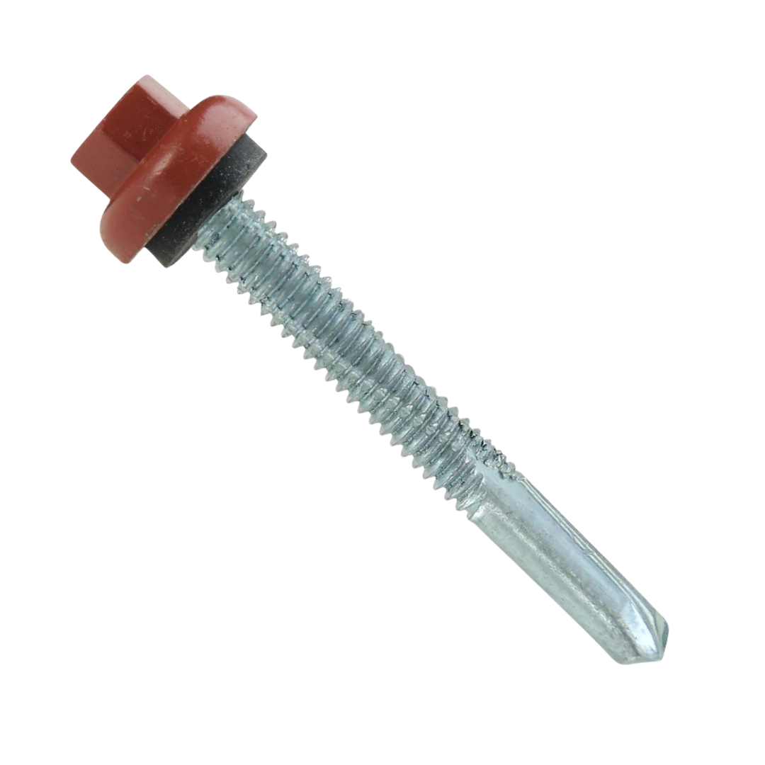 Roofing Screws, ProZ™ Self Driller T3 Hi-Lo, Hex Washer Cap, Red, #12 Roofing Screws, ProZ™ Self Driller T3 Hi-Lo, Hex Washer Cap, Red, #12