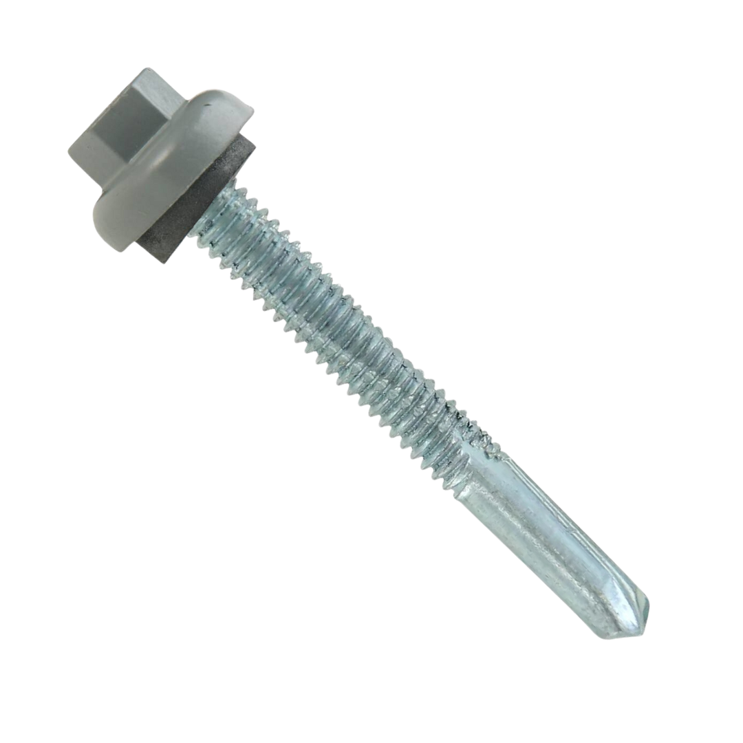 Roofing Screws, ProZ™ Self Driller T3 Hi-Lo, Hex Washer Cap, Slate, #12 Roofing Screws, ProZ™ Self Driller T3 Hi-Lo, Hex Washer Cap, Slate, #12