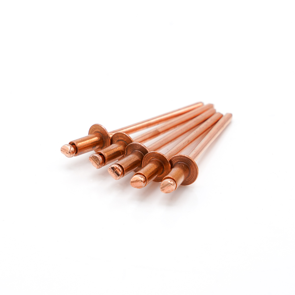 POP Rivets, Dome Head Open End, Copper / Steel Mandrel, 1/8" (#4)