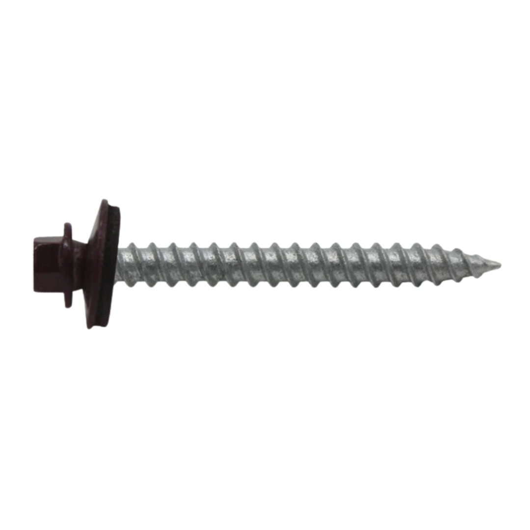 Roofing Screws, ReGrip™, Sharp Point, Galvanized Steel, Burgundy, #12 Roofing Screws, ReGrip™, Sharp Point, Galvanized Steel, Burgundy, #12