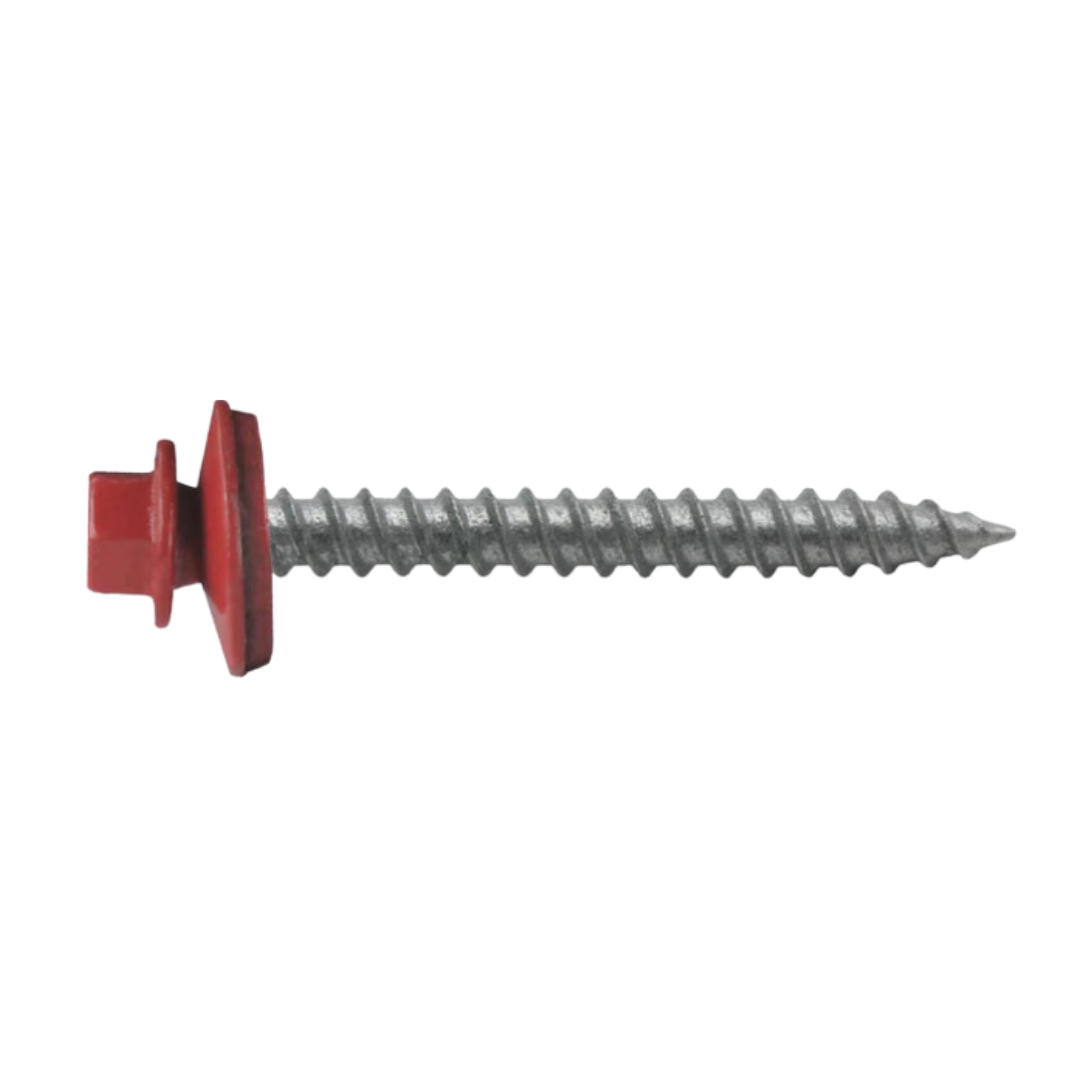 Roofing Screws, ReGrip™, Sharp Point, Galvanized Steel, Crimson Red, #12 Roofing Screws, ReGrip™, Sharp Point, Galvanized Steel, Crimson Red, #12