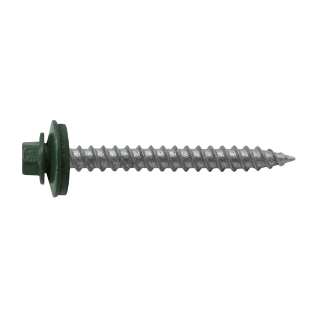Roofing Screws, ReGrip™, Sharp Point, Galvanized Steel, Green, #12 Roofing Screws, ReGrip™, Sharp Point, Galvanized Steel, Green, #12