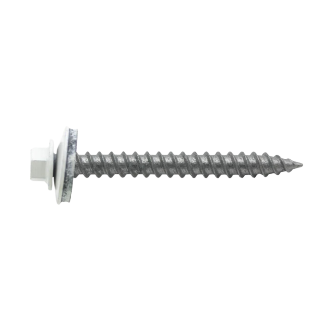 Roofing Screws, ReGrip™, Sharp Point, Galvanized Steel, White, #12 Roofing Screws, ReGrip™, Sharp Point, Galvanized Steel, White, #12