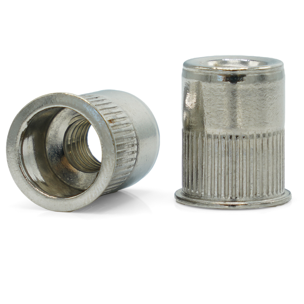 Rivet Nuts, Thinwall Ribbed Reduced Head, Stainless Steel 18-8