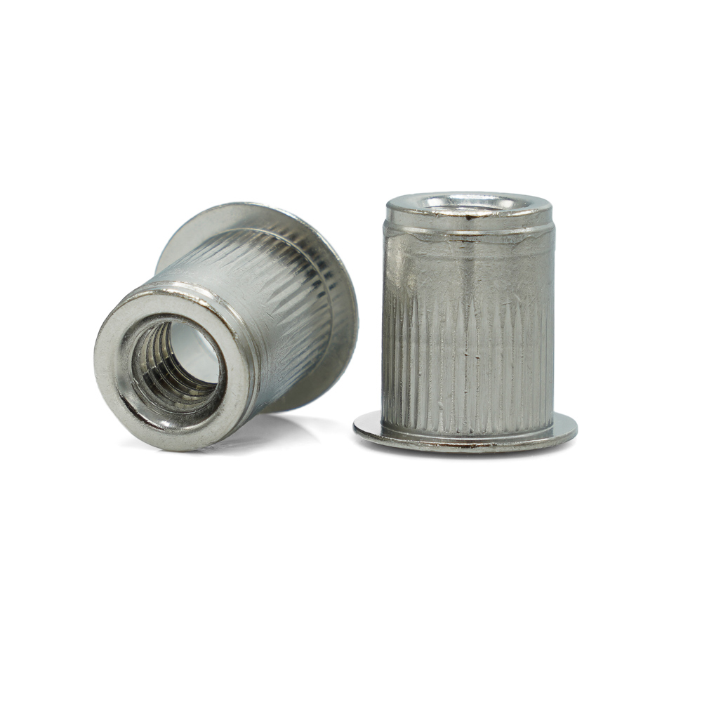 Rivet Nuts, Thinwall Ribbed Low Profile Head  Stainless Steel 18-8