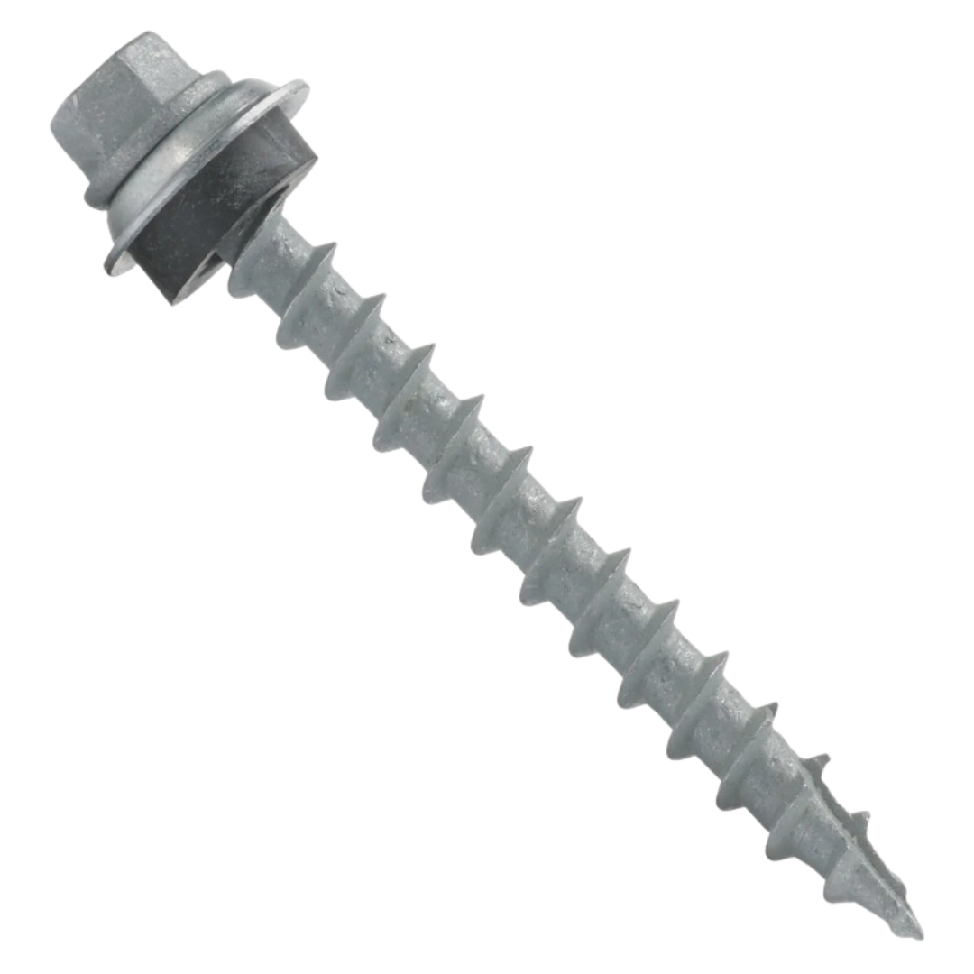 Roofing Screws, TuffGrip™, Type 17 Point, Galvanized Steel, Unpainted, #12