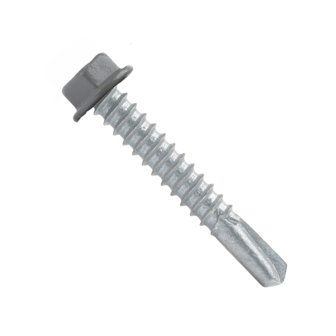 Roofing Screws, MetalGrip™, T3, Self Driller, Galvanized Steel, No Washer, Charcoal, #12