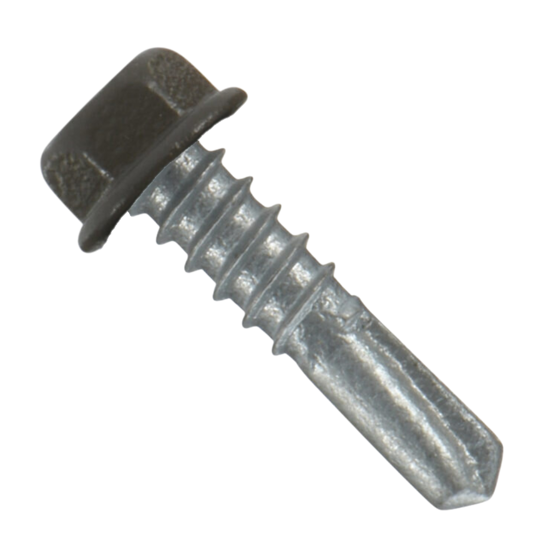 Roofing Screws, MetalGrip™ Stitch, T4 Self Drill, Galvanized, No Washer, Bronze, #12 x 7/8"