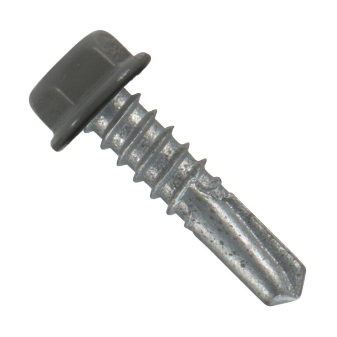 Roofing Screws, MetalGrip™ Stitch, T4 Self Drill, Galvanized, No Washer, Charcoal, #12 x 7/8"