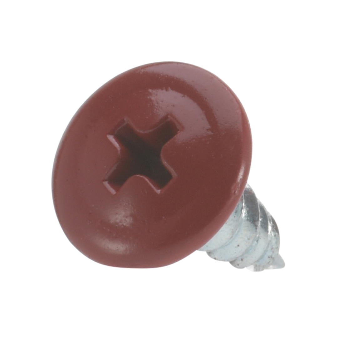 Roofing Screws, Phillips Wafer Head, Sharp Point, Zinc Plated Steel, Red, #8 Roofing Screws, Phillips Wafer Head, Sharp Point, Zinc Plated Steel, Red, #8
