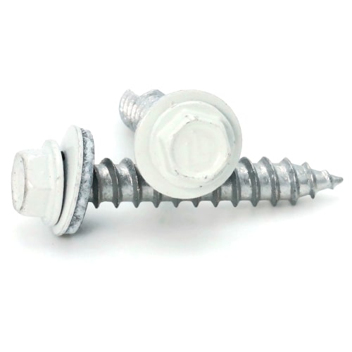 Roofing Screws, FastGrip™, Sharp Point, Stainless Steel 18-8, White, #9 Roofing Screws, FastGrip™, Sharp Point, Stainless Steel 18-8, White, #9