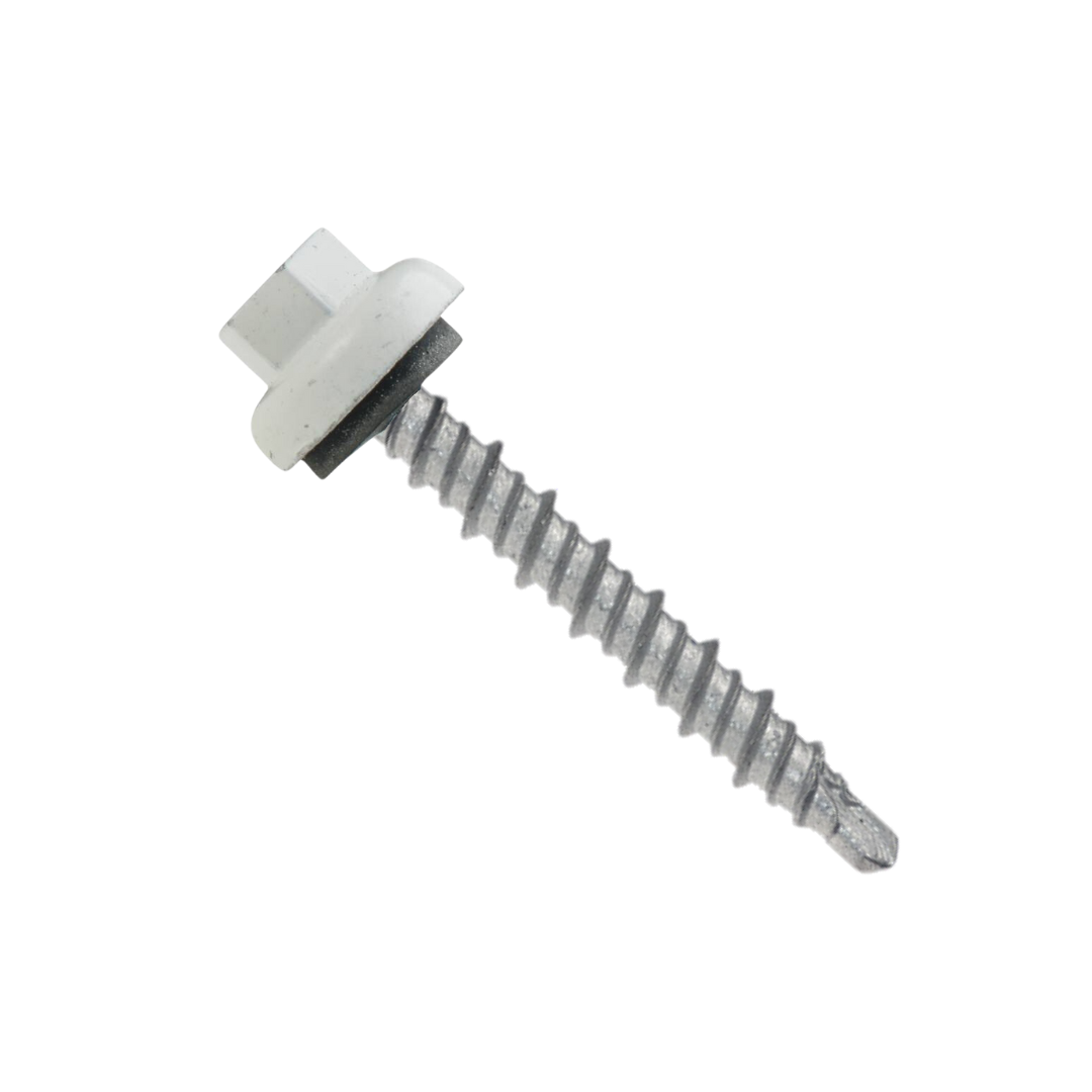 Roofing Screws, Pro-Z™, Hi-Lo Mini-Driller, White, #10