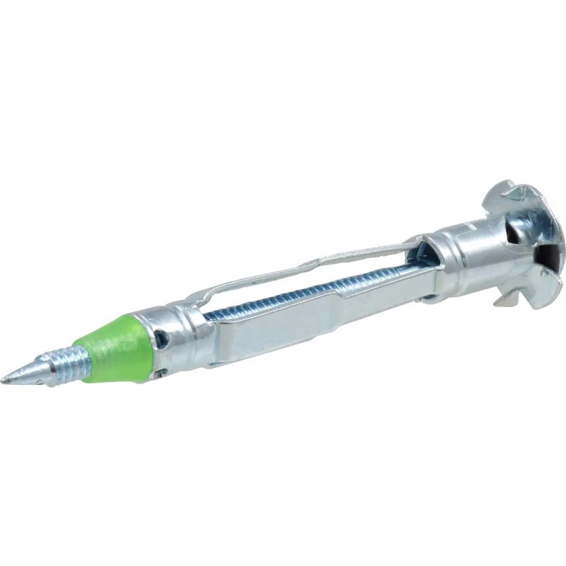 Hollow Wall Anchors, Slotted Hex Head, Drive Point, Zinc Plated, 1/8"