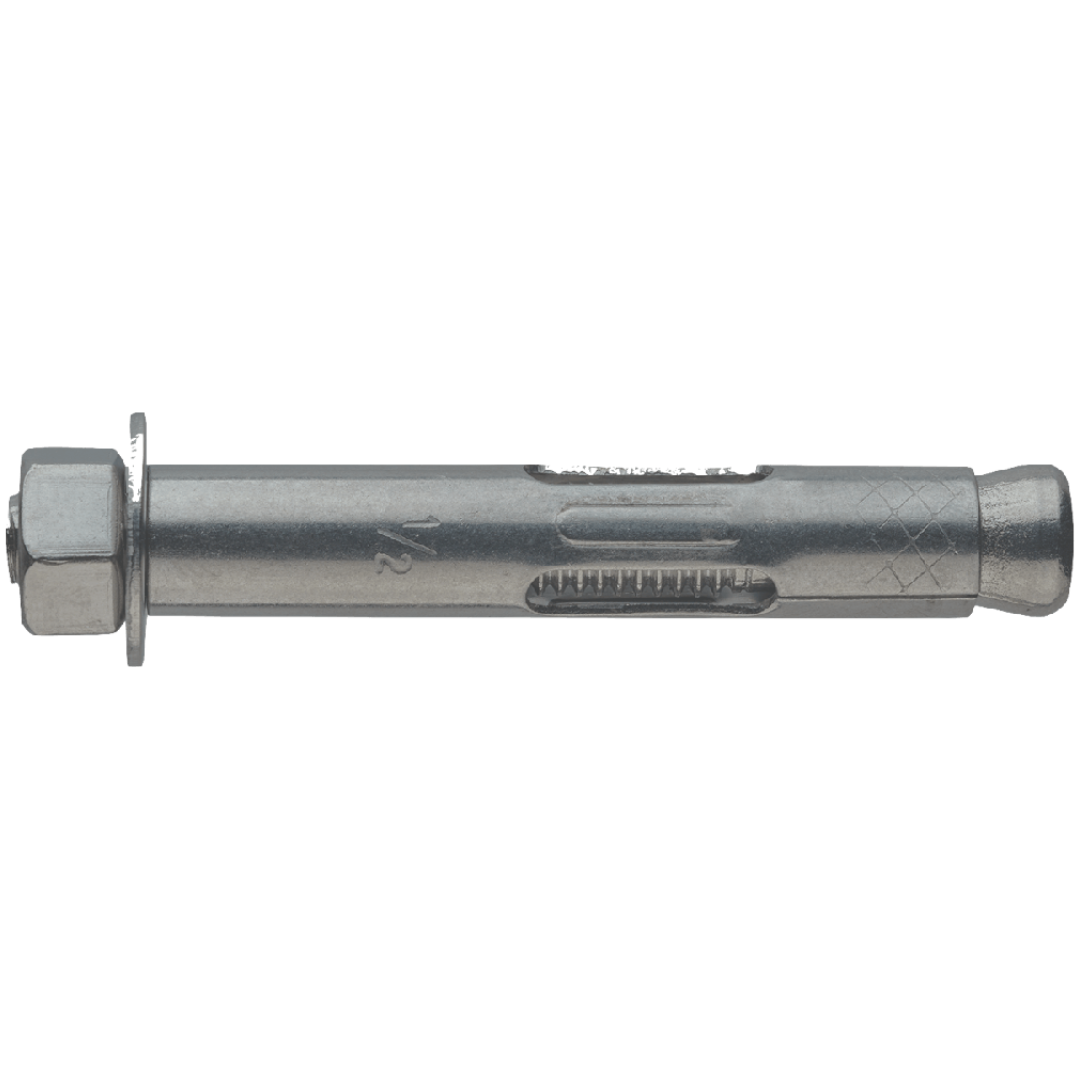 Hex Head Sleeve Anchor, Stainless Steel 18-8, 1/2"