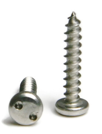 Tamper Proof Sheet Metal Screws, Spanner Pan Head, Stainless Steel 18-8, #4