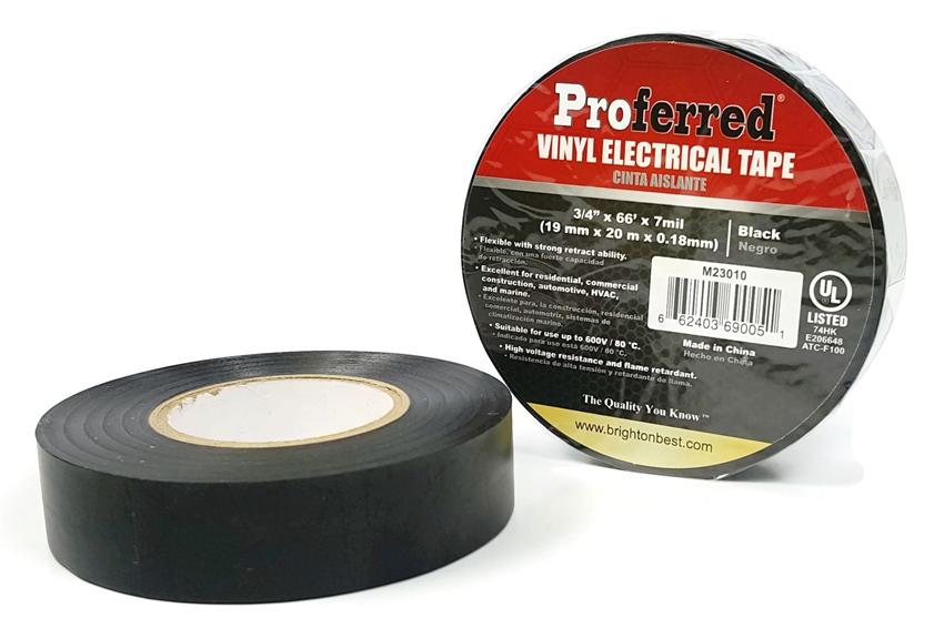 Black Vinyl Electrical Tape, 3/4" x 64'
