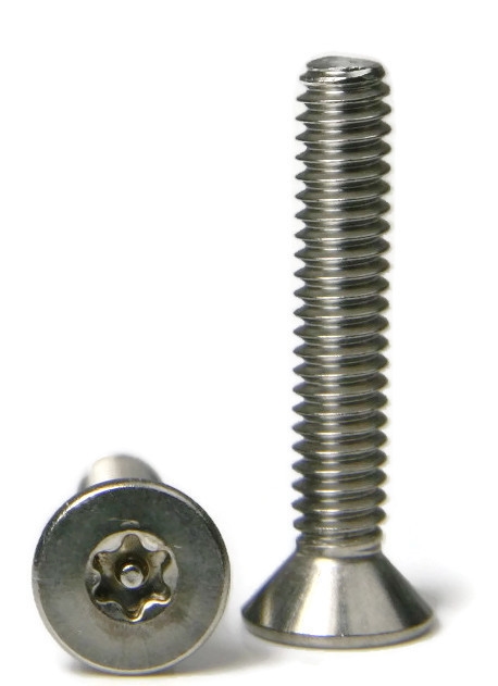 Tamper Proof Machine Screws, Star Pin-In Flat Head, Stainless Steel 18-8, (T-20 or T-25) #10-24