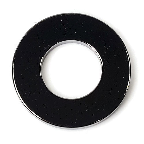 Flat Washers, SAE, Black Chrome Plated Steel, 1/4"