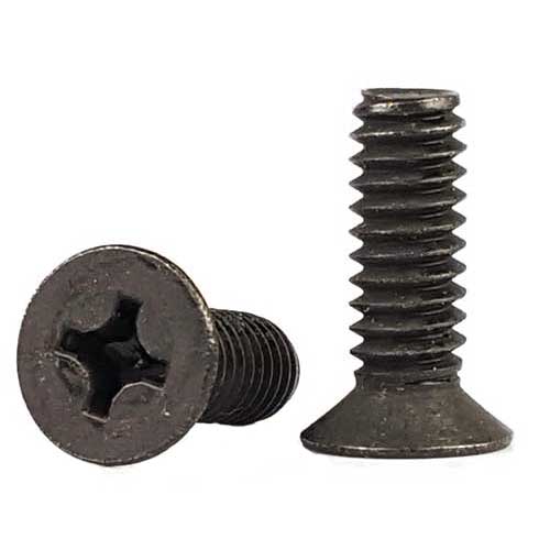 Machine Screws, Phillips 100 Degree Flat Head, Black Oxide Stainless Steel 18-8, #0-80 Machine Screws, Phillips 100 Degree Flat Head, Black Oxide Stainless Steel 18-8, #0-80