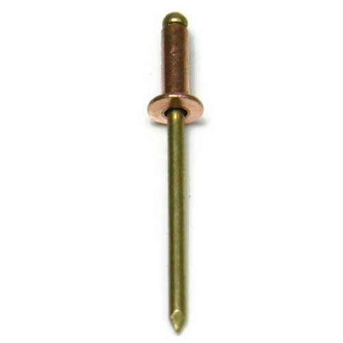 POP Rivets, Dome Head Open End, Copper / Brass Mandrel, 4-4 - 1/8