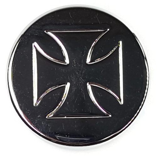 Chrome Bolt Covers, Maltese Cross, For Button Socket Caps, 3/8"