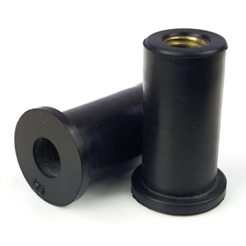Metric Well Nuts, EPDM Rubber Brass Insert Metric Well Nuts, EPDM Rubber Brass Insert