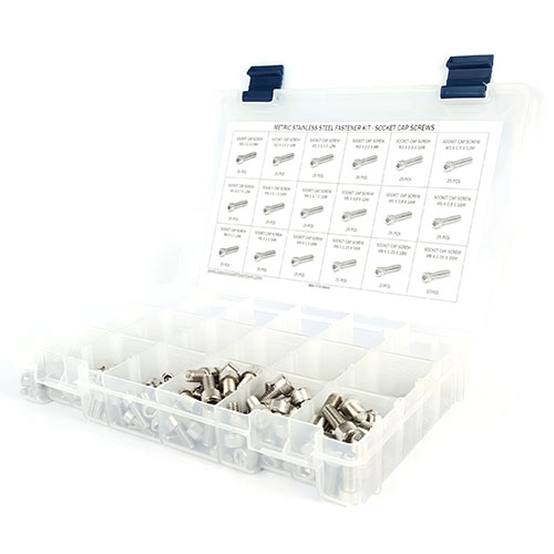 Kit Assortment, Metric Socket Cap Screws, Stainless Steel A2, 441 Pieces Kit Assortment, Metric Socket Cap Screws, Stainless Steel A2, 441 Pieces