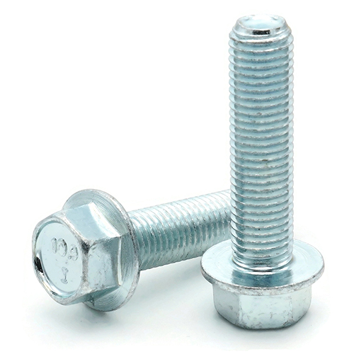 Metric Flange Bolts, DIN 6921, Class 10.9 Zinc Plated Steel, M6-1.00