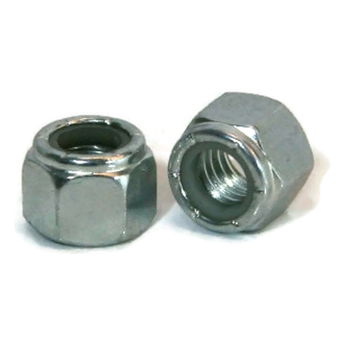 Metric Nylon Lock Nuts, Zinc Plated Steel, Class 10