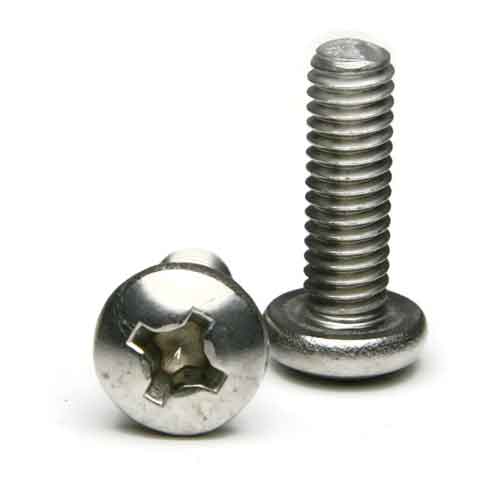 Machine Screws, Phillips Pan Head, Stainless Steel 18-8, #12-24 x 3/8