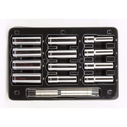 12 Piece 1/2" Drive Deep Metric 12 Point Socket Set