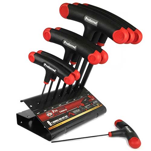 Premium T-Handle Hex Allen Key Set, 8 Pieces (5/64"-3/8")
