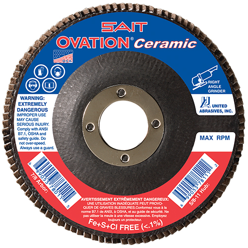 SAIT, Ovation Ceramic, Type 27, Grain High Density Flap Discs