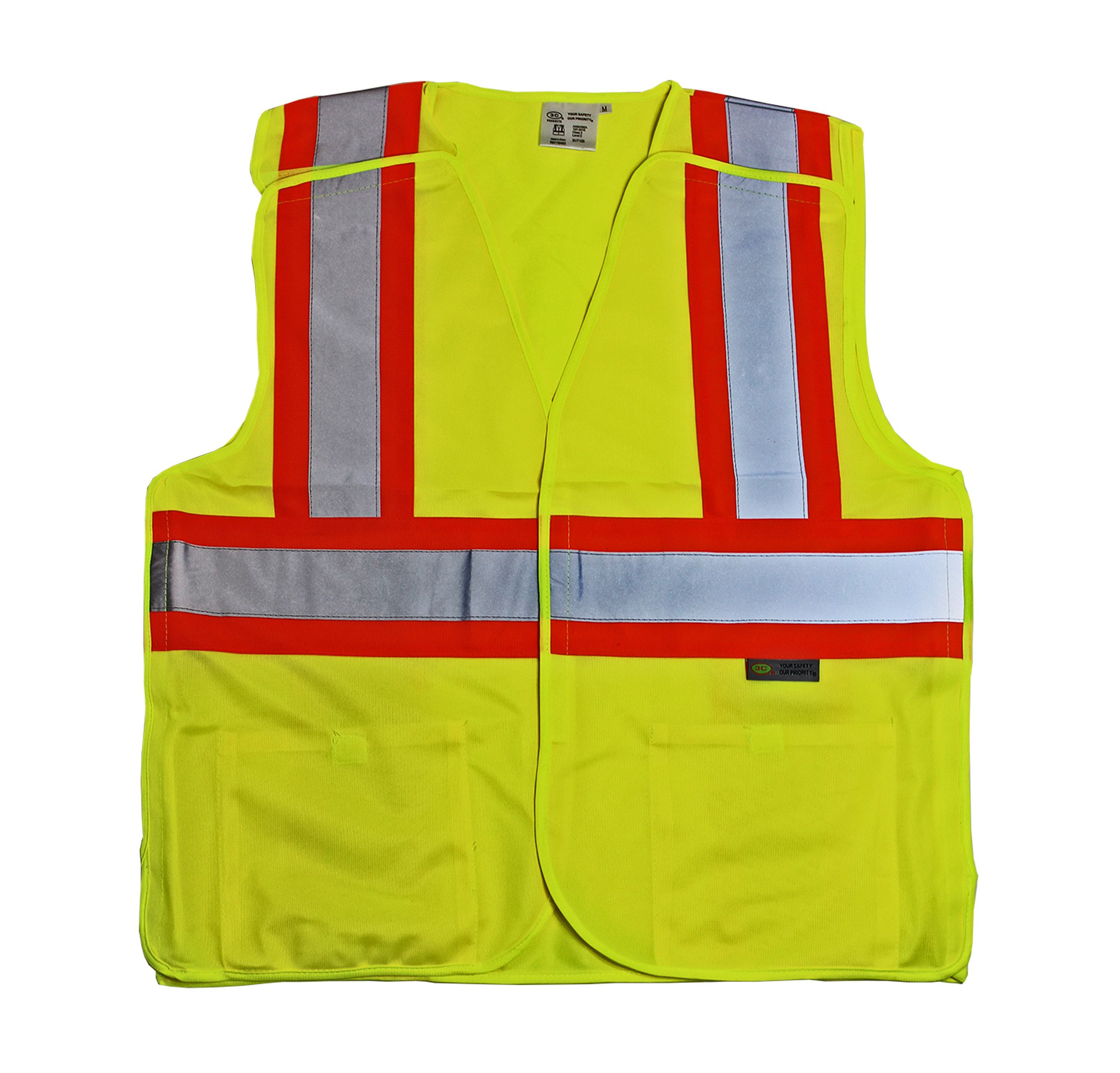 Yellow Safety Vest 5pt Breakaway, Size: XL