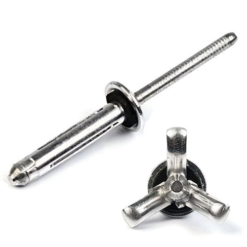 Shave Head Tri Bulb Rivets with Sealing Washer, Aluminum, 3/16" (#6)