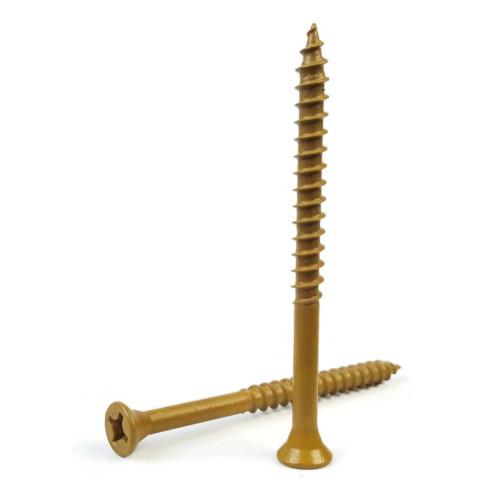 Deck Screws, Phillips Bugle Head, Evercote Coated Steel, Tan, #9 x 2-1/2"
