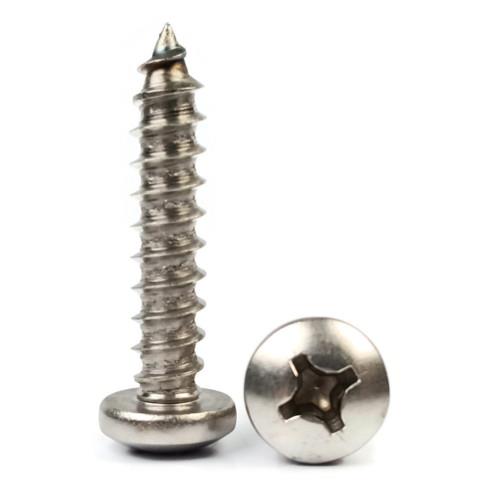 Sheet Metal Screws, Phillips Pan Head, Stainless Steel 316, #2