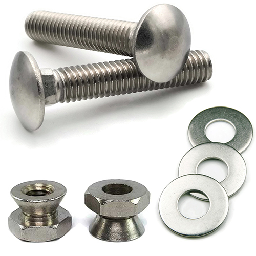 Kit, Anti Theft Sign Mounting Hardware, Carriage Bolts and Tamper Proof Nuts, Stainless Steel, 48 Pc