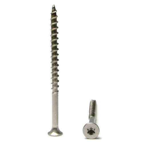 Stainless Steel Deck Screws - #10 X 3-1/2 Inch Square Drive, Bugle Head, Qty 25, For Wood & Decking