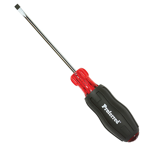 Black TPV Handle Acetate Cushion Grip Slotted Screwdriver