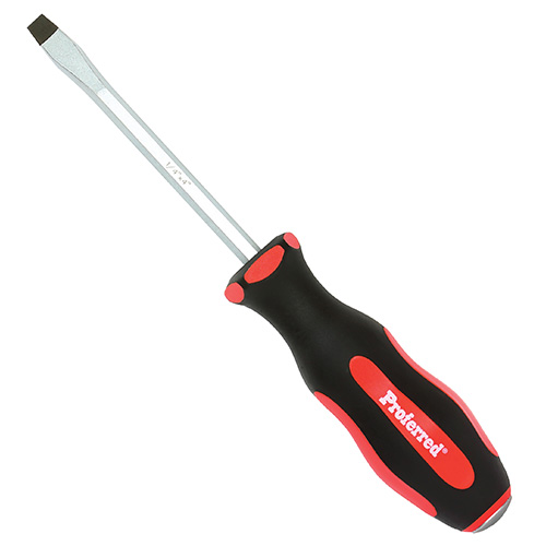 Slotted Go-Thru Screwdrivers | Red and Black Handle