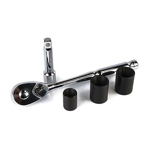 Kit Assortment, Tri Groove Socket Driver Set with Ratchet and Extender