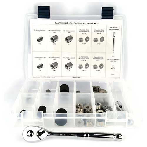 Kit Assortment, Tri Groove Socket Set with 316 Stainless Steel Tamper ...