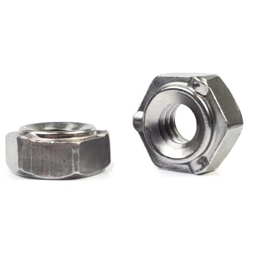 Hex Weld Nuts, 3 Projections With a Short Pilot, Plain Steel